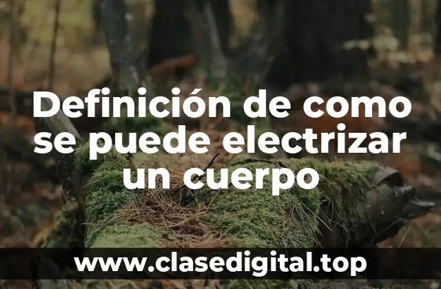 Definición de como se puede electrizar un cuerpo