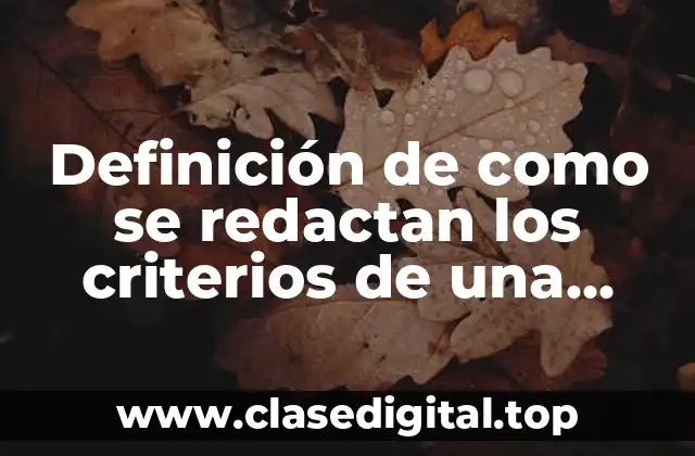 Definición de como se redactan los criterios de una rubrica