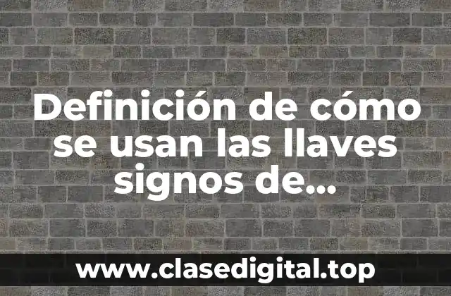 Definición de cómo se usan las llaves signos de puntuación