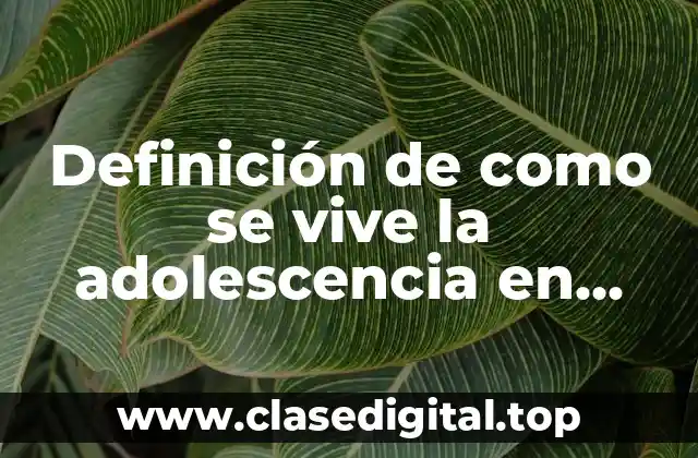 Definición de como se vive la adolescencia en Paraguay