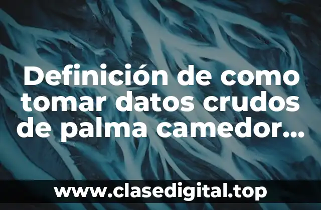 Definición de como tomar datos crudos de palma camedor quezalteca
