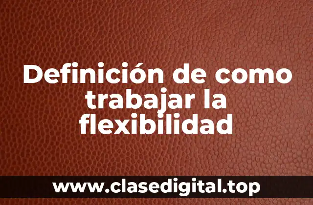Definición de como trabajar la flexibilidad
