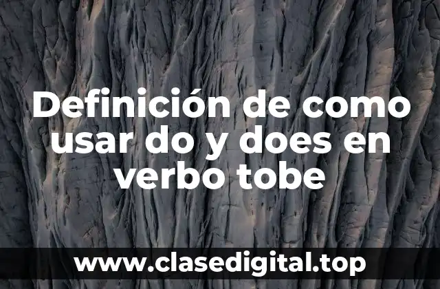 Definición de como usar do y does en verbo tobe