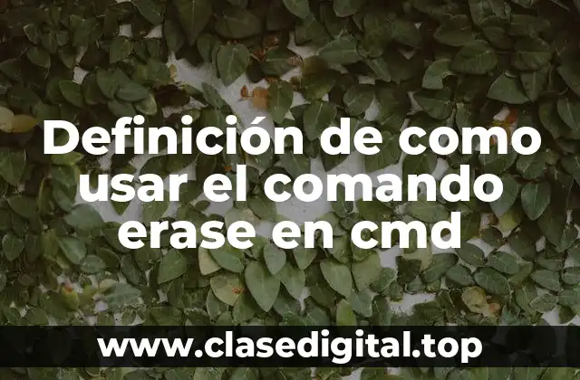 Definición de como usar el comando erase en cmd