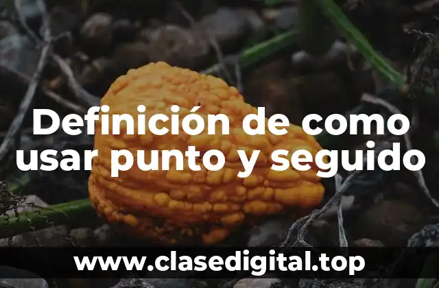 Definición de como usar punto y seguido