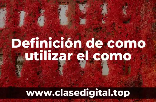 Definición de como utilizar el como