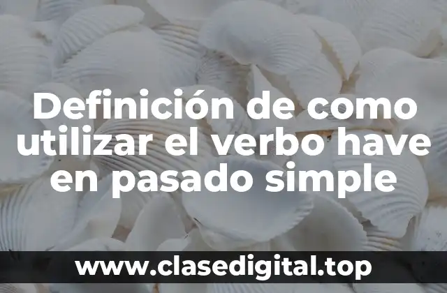 Ejemplos de como utilizar el verbo have en pasado simple