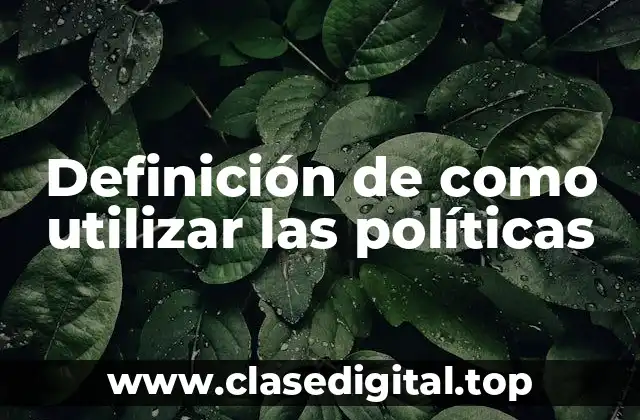 Definición de como utilizar las políticas
