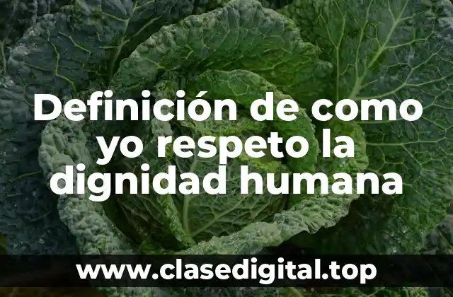 Definición de como yo respeto la dignidad humana