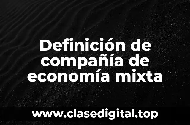 Definición de compañía de economía mixta