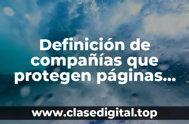 Ejemplos de compañías que protegen páginas web