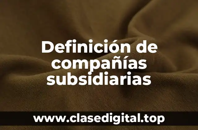 Definición de compañías subsidiarias
