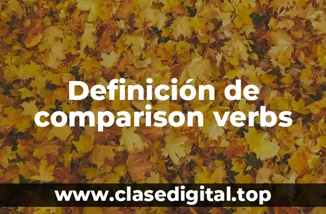 Definición de comparison verbs