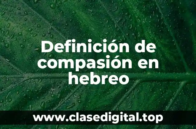 Definición de compasión en hebreo
