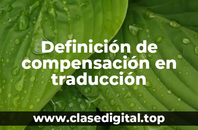 Definición de compensación en traducción
