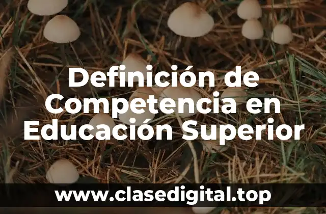 Definición de Competencia en Educación Superior