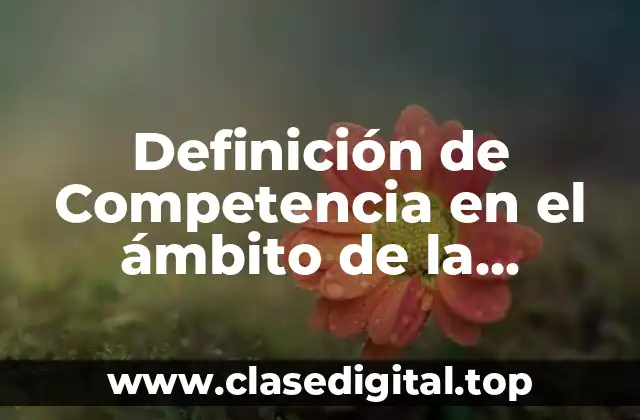 Definición de Competencia en el ámbito de la Educación Básica