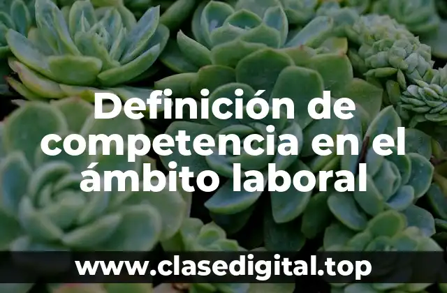 Definición técnica de competencia en el ámbito laboral