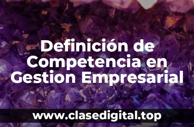 Definición de Competencia en Gestion Empresarial