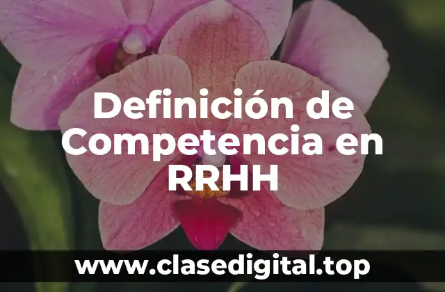Definición de Competencia en RRHH
