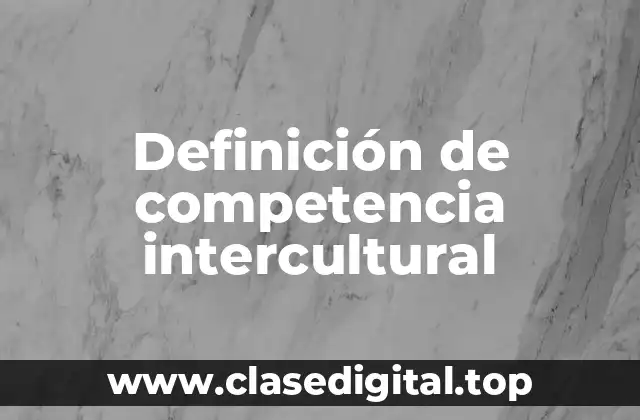 Definición de competencia intercultural