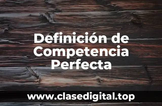 Definición técnica de competencia perfecta
