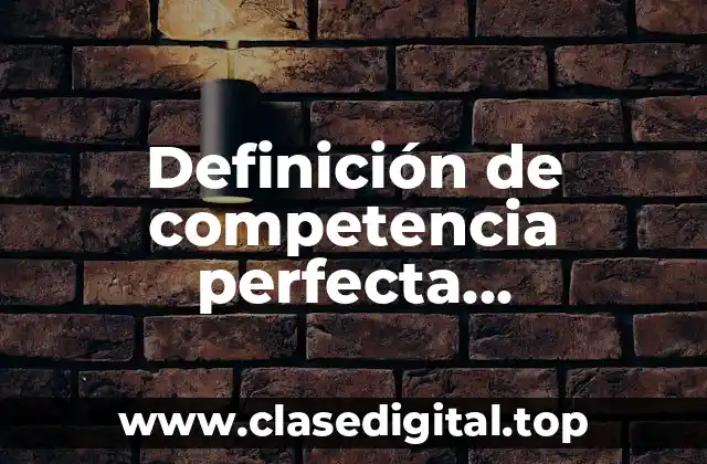 Definición de competencia perfecta internacional