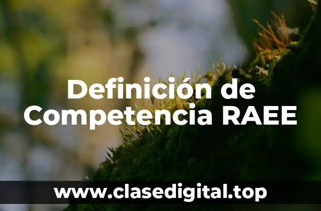 Definición de Competencia RAEE