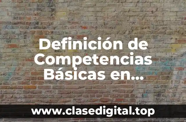Definición de Competencias Básicas en Educación
