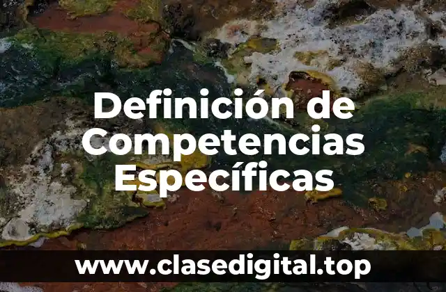 Definición de Competencias Específicas
