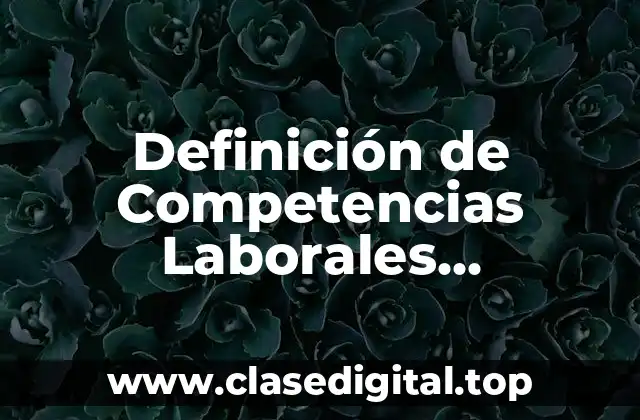 Ejemplos de Competencias Laborales Profesionales Fundamentos