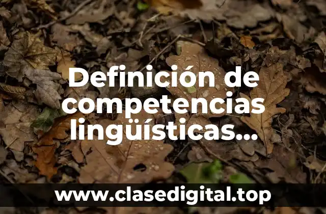 Definición de competencias lingüísticas comunicativas en el idioma inglés