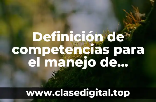Definición de competencias para el manejo de información