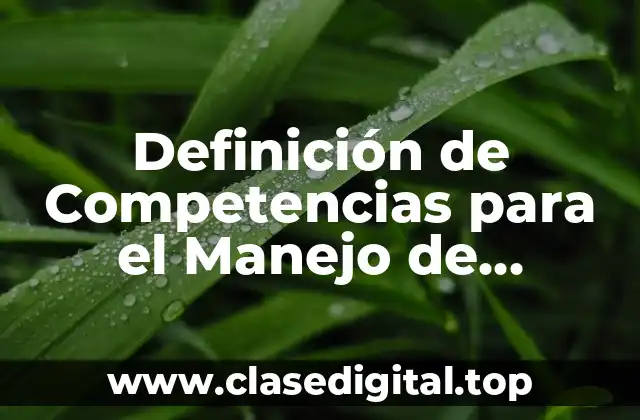 Definición técnica de Competencias para el Manejo de Situaciones