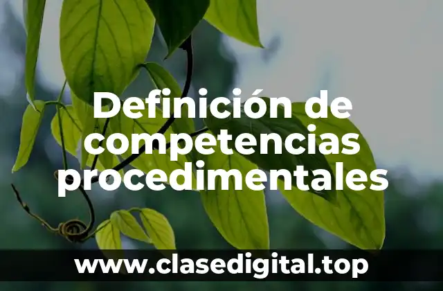 Ejemplos de competencias procedimentales