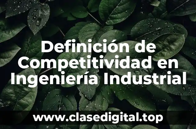 Definición Técnica de Competitividad en Ingeniería Industrial