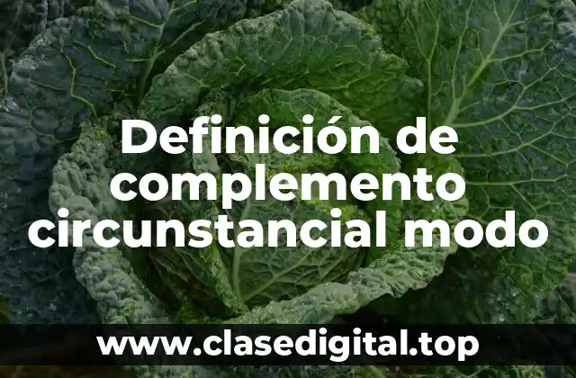 Definición de complemento circunstancial modo