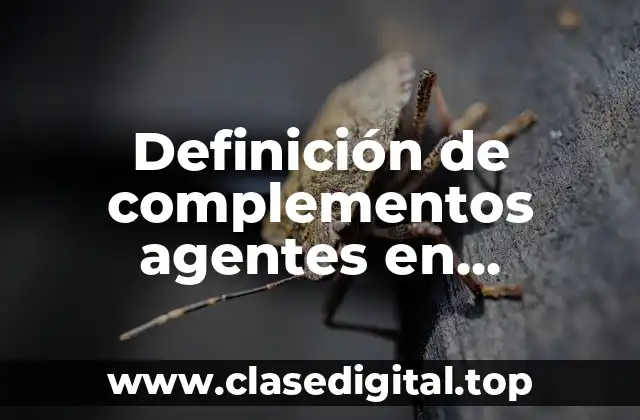 Definición de complementos agentes en oraciones pasivas