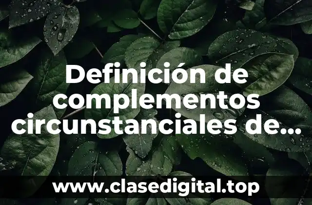 Definición de complementos circunstanciales de compañía