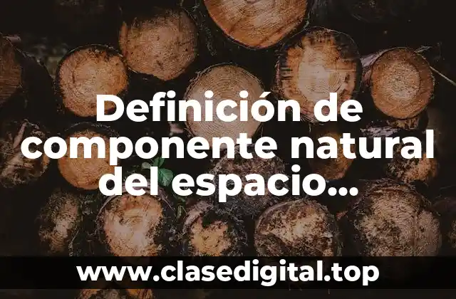 Definición de componente natural del espacio geográfico