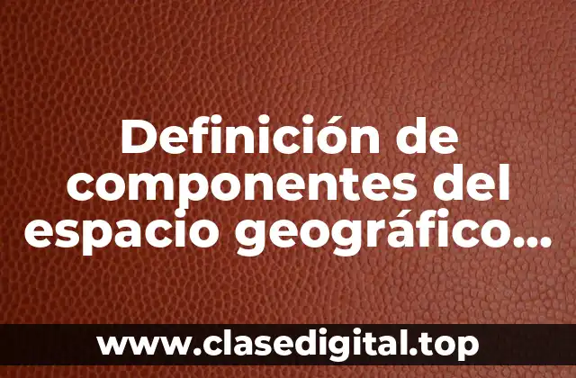 Definición de componentes del espacio geográfico cultural