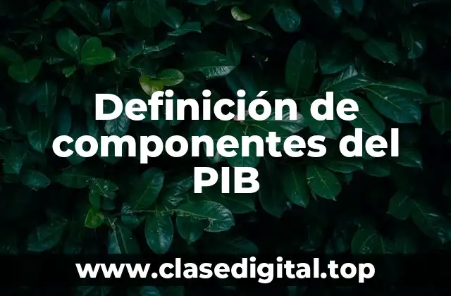 Definición de componentes del PIB