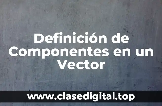Definición de Componentes en un Vector