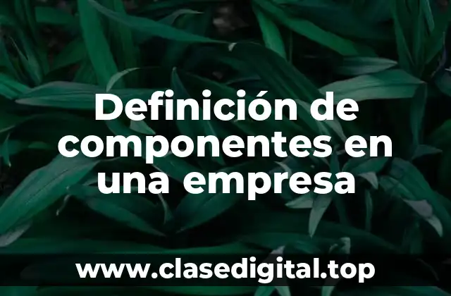 Definición de componentes en una empresa