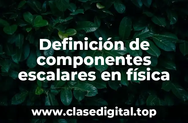 Definición de componentes escalares en física