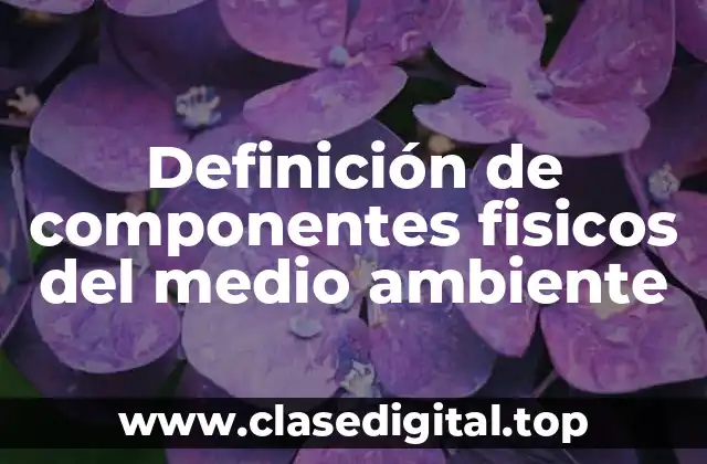 Definición de componentes fisicos del medio ambiente