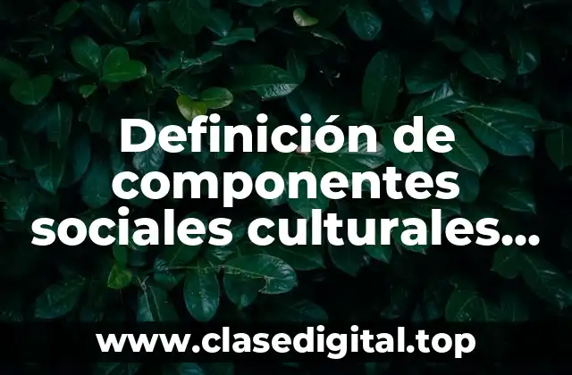 Definición de componentes sociales culturales económicos políticos geográficos
