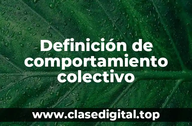 Definición de comportamiento colectivo