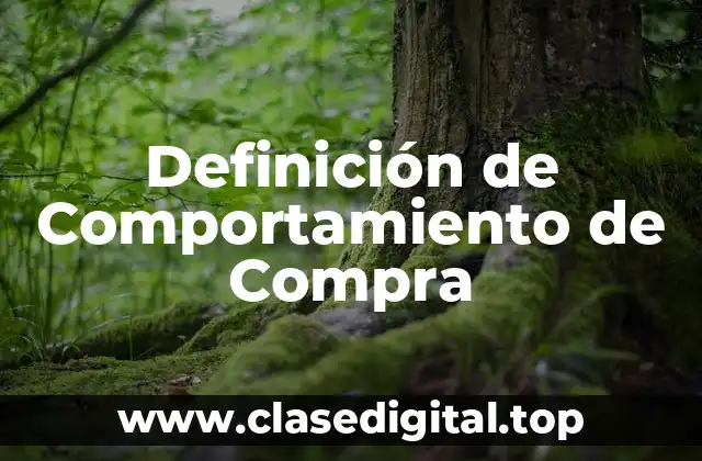 Definición de Comportamiento de Compra