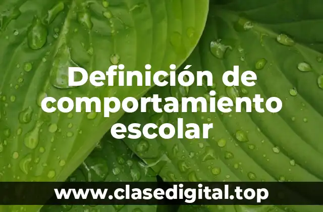 Definición de comportamiento escolar